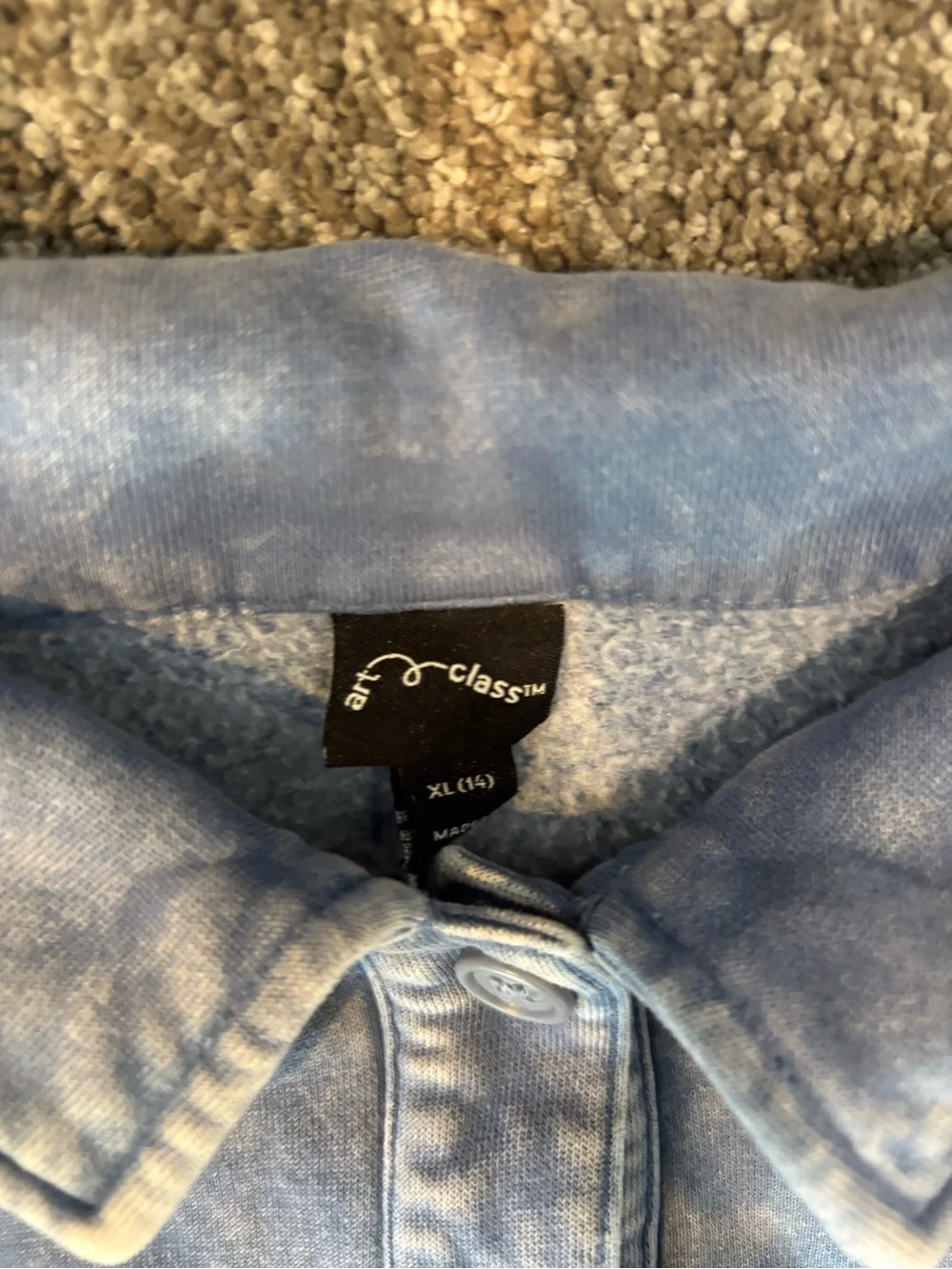 art class Faded Light Blue Kids Denim Button-Up Jacket
